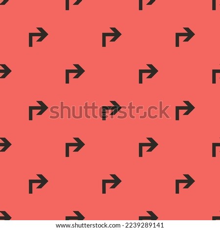 Seamless repeating tiling arrow corner up right flat icon pattern of terra cotta and black leather jacket color. Background for music sheet.