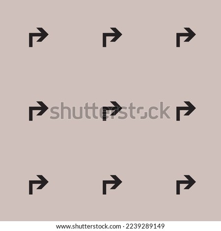 Seamless repeating tiling arrow corner up right flat icon pattern of desert sand and dark jungle green color. Design for pizza box.