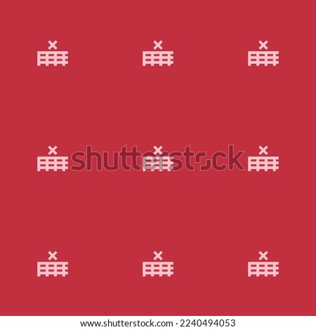 Seamless repeating tiling table delete flat icon pattern of persian red and bubble gum color. Background for selfie.