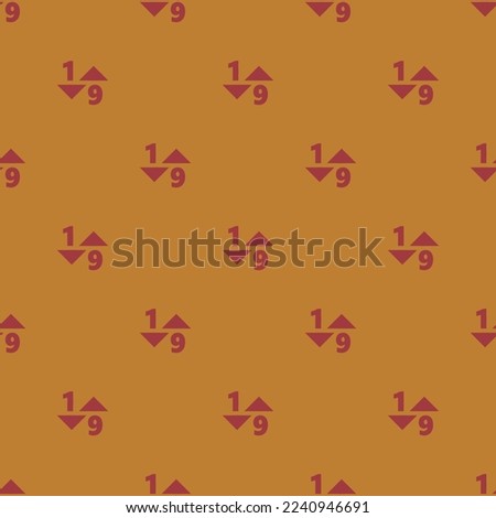 Seamless repeating tiling sort numeric flat icon pattern of copper and smokey topaz color. Backgorund for tablet.
