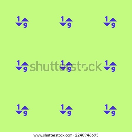 Seamless repeating tiling sort numeric flat icon pattern of medium spring bud and iris color. Background for menu.