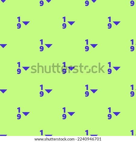 Seamless repeating tiling sort numeric descending flat icon pattern of medium spring bud and iris color. Background for online meeting.
