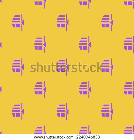 Seamless repeating tiling sidebar left collapse flat icon pattern of sandstorm and lavender indigo color. Design for pizza box.