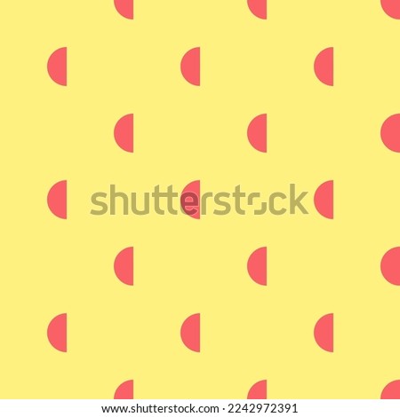 Seamless repeating tiling moon third quarter flat icon pattern of mellow yellow and pastel red color. Background for story.
