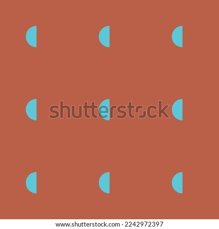 Seamless repeating tiling moon third quarter flat icon pattern of rose vale and medium turquoise color. Background for letter.