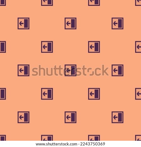Seamless repeating tiling layout expand left flat icon pattern of light salmon and purple taupe color. Design for certificate.