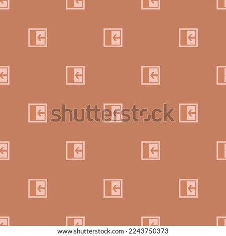Seamless repeating tiling layout expand left variant flat icon pattern of pale copper and tea rose (rose) color. Background for quotes.