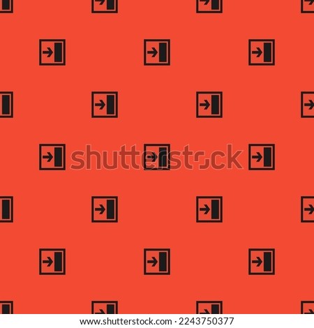 Seamless repeating tiling layout collapse right flat icon pattern of carmine pink and dark jungle green color. Background for banner.