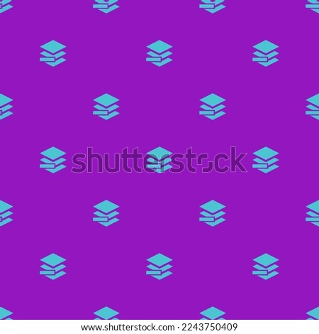 Seamless repeating tiling layer minus flat icon pattern of purple (munsell) and medium turquoise color. Design for document cover.