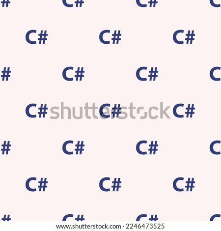 Seamless repeating tiling language csharp flat icon pattern of linen and st. patrick's blue color. Background for online meeting.