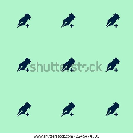 Seamless repeating tiling draw pen add flat icon pattern of magic mint and oxford blue color. Backround for motivational quites.
