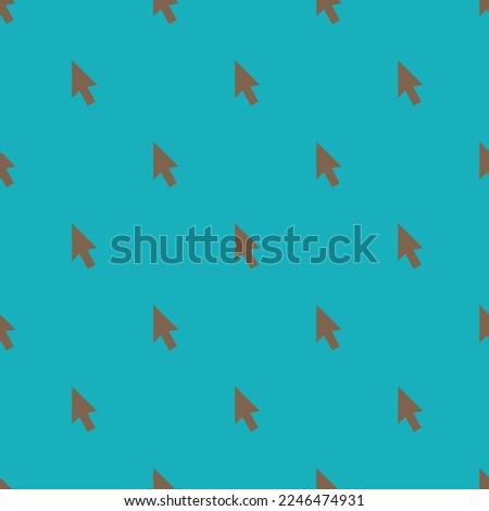 Seamless repeating tiling cursor default flat icon pattern of light sea green and raw umber color. Design for brochure cover.