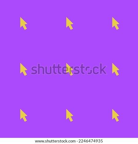 Seamless repeating tiling cursor default flat icon pattern of lavender indigo and sandstorm color. Background for poster.