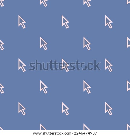 Seamless repeating tiling cursor default outline flat icon pattern of slate gray and misty rose color. Design for certificate.