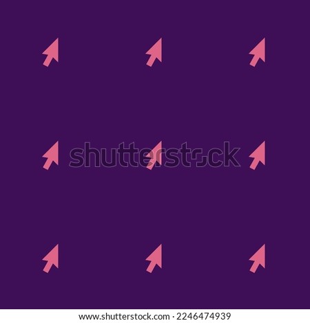 Seamless repeating tiling cursor default transform horizontal flat icon pattern of persian indigo and blush color. Background for presentation.