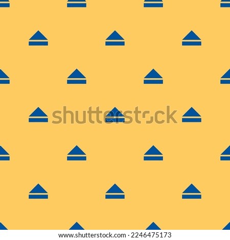 Seamless repeating tiling control eject flat icon pattern of stil de grain yellow and usafa blue color. Background for flyer.