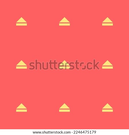 Seamless repeating tiling control eject flat icon pattern of pastel red and mellow yellow color. Background for slides.