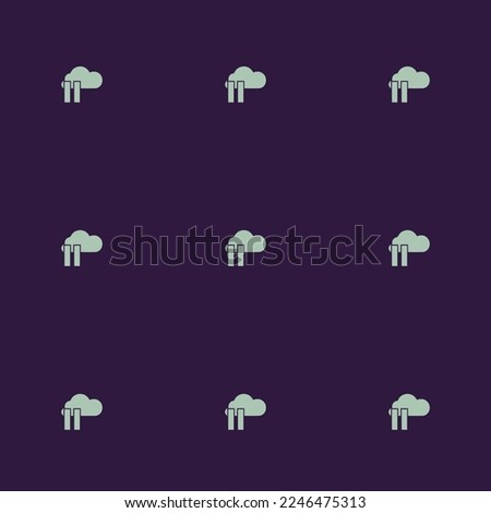 Seamless repeating tiling cloud pause flat icon pattern of onyx and ash grey color. Background for music sheet.