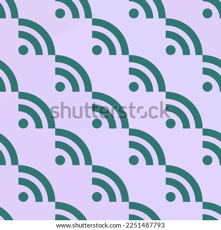 Seamless repeating tiling rss flat icon pattern of pale lavender and celadon green color. Design for brochure cover.
