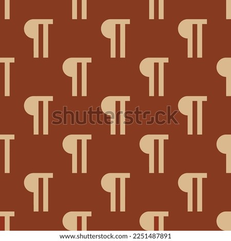 Seamless repeating tiling pilcrow flat icon pattern of burnt umber and burlywood color. Design for notes.