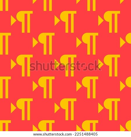 Seamless repeating tiling ltr flat icon pattern of coral red and golden poppy color. Design for birthday party banner.