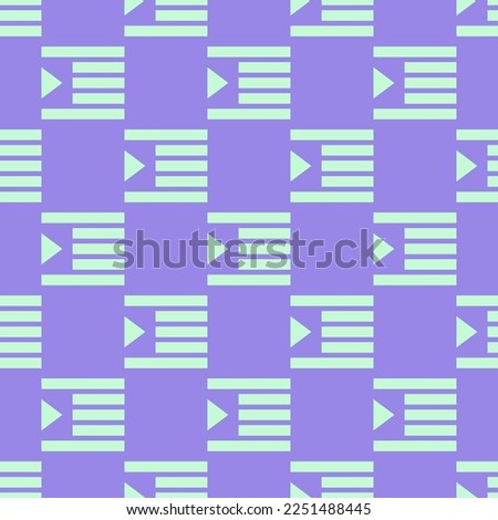 Seamless repeating tiling indent increase flat icon pattern of light pastel purple and magic mint color. Background for menu.