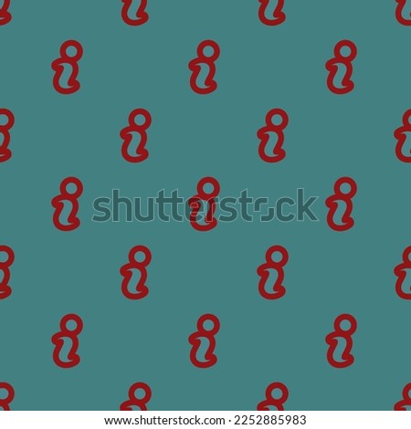 Seamless repeating tiling info large outline flat icon pattern of teal blue and ruby red color. Background for anniversary postcard.