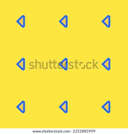 Seamless repeating tiling media play reverse outline flat icon pattern of sunglow and blue (crayola) color. Background for online meeting.
