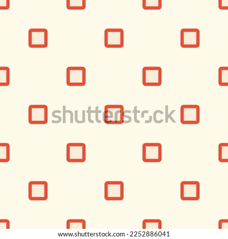Seamless repeating tiling media stop outline flat icon pattern of moccasin and carmine pink color. Background for letter.