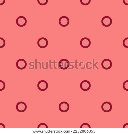 Seamless repeating tiling media record outline flat icon pattern of light coral and vivid burgundy color. Ornament for invitation card.