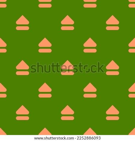 Seamless repeating tiling media eject flat icon pattern of avocado and pink-orange color. Background for flyer.