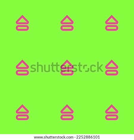 Seamless repeating tiling media eject outline flat icon pattern of green-yellow and rose bonbon color. Design for quiz.