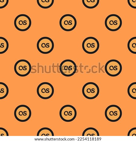 Seamless repeating tiling social last fm circular flat icon pattern of sandy brown and dark jungle green color. Background for story.