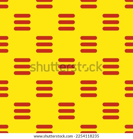 Seamless repeating tiling th menu flat icon pattern of yellow (ncs) and dark pastel red color. Design for wrapping paper.