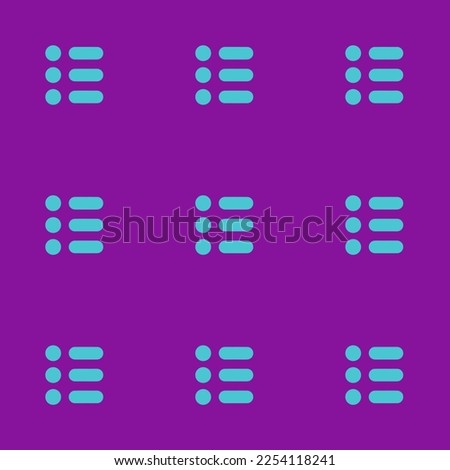 Seamless repeating tiling th list flat icon pattern of purple (munsell) and medium turquoise color. Design for certificate.