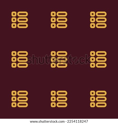 Seamless repeating tiling th list outline flat icon pattern of dark sienna and meat brown color. Design for certificate.