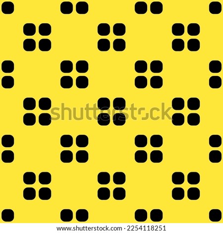 Seamless repeating tiling th large flat icon pattern of banana yellow and black color. Background for selfie.