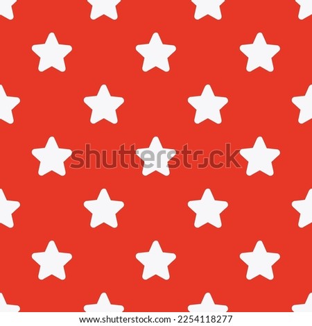 Seamless repeating tiling star full outline flat icon pattern of persian red and white smoke color. Background for slides.