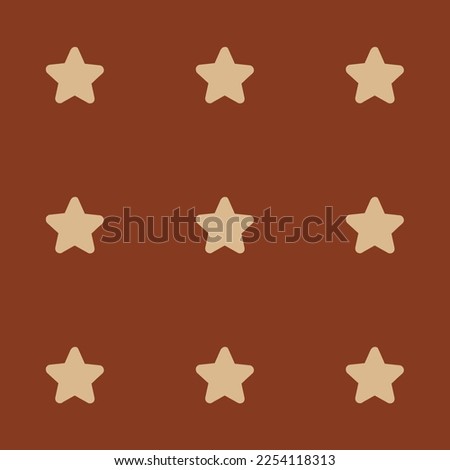 Seamless repeating tiling star full outline flat icon pattern of burnt umber and burlywood color. Background for home screen.