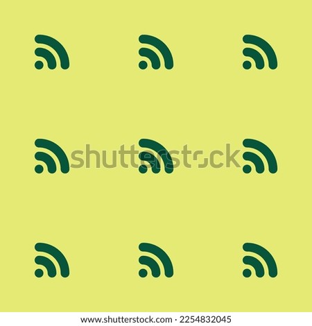 Seamless repeating tiling rss flat icon pattern of hansa yellow and sacramento state green color. Background for website.