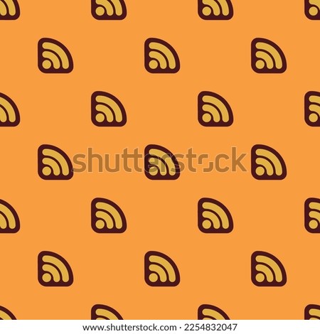 Seamless repeating tiling rss outline flat icon pattern of meat brown and dark sienna color. Background for banner.