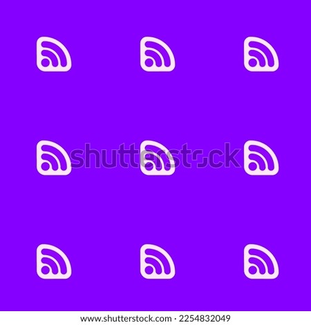 Seamless repeating tiling rss outline flat icon pattern of violet and lavender blush color. Background for login page.