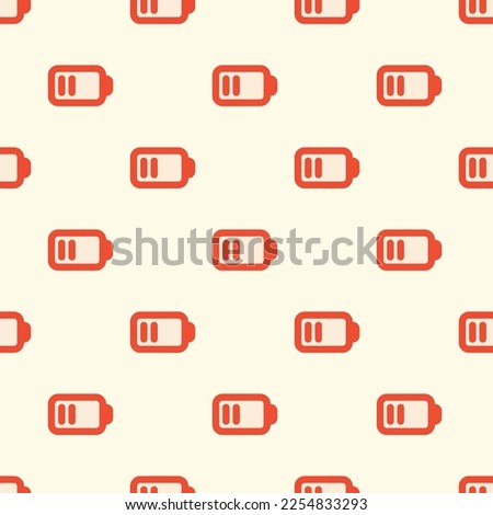 Seamless repeating tiling battery mid flat icon pattern of moccasin and carmine pink color. Background for UI design.