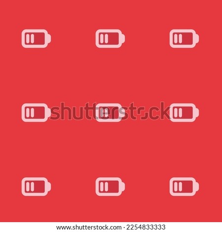 Seamless repeating tiling battery mid flat icon pattern of persian red and bubble gum color. Background for home screen.