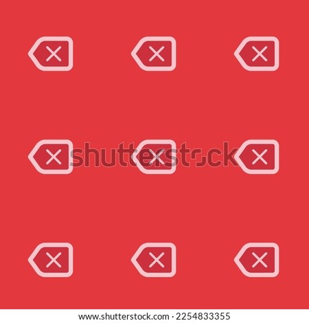 Seamless repeating tiling backspace outline flat icon pattern of persian red and bubble gum color. Background for office.