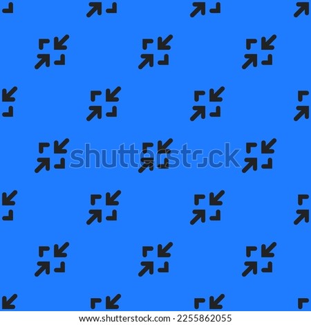 Seamless repeating tiling arrow minimise flat icon pattern of blue (crayola) and dark jungle green color. Background for music sheet.