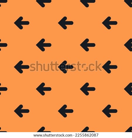 Seamless repeating tiling arrow left thick flat icon pattern of sandy brown and dark jungle green color. Background for office.