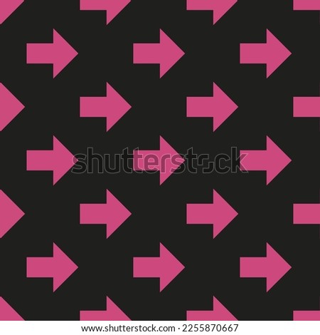 Seamless repeating tiling arrow right flat icon pattern of dark jungle green and fuchsia rose color. Design for brochure cover.