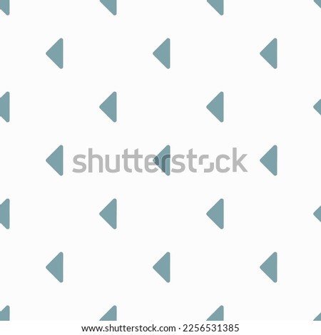 Seamless repeating tiling caret left flat icon pattern of white smoke and cadet grey color. Background for news report.