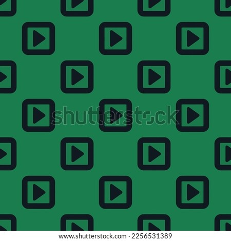 Seamless repeating tiling caret square o right flat icon pattern of dark spring green and dark jungle green color. Background for office.